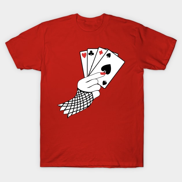 Playing Card Hand T-Shirt by SWON Design